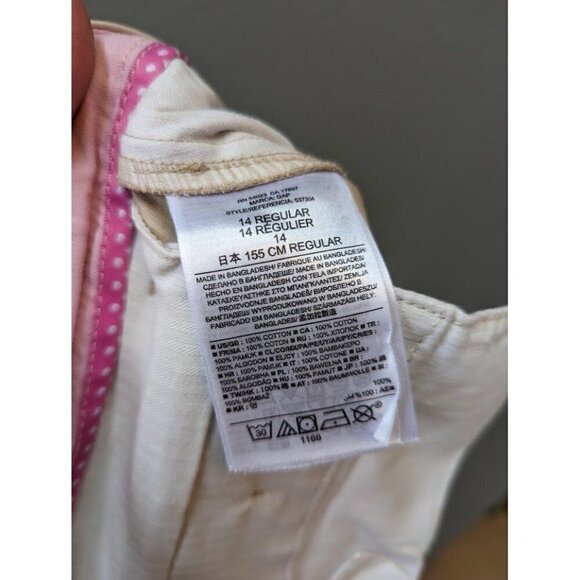 Gap Kids Khaki Tan Adjustable Waist Uniform Pants Girls 14R - Picture 4 of 5